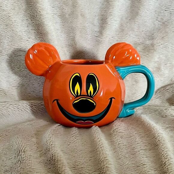 Disney Parks 2023 Mickey Mouse Pumpkin Jack-o-Lantern Halloween Mug NEW - Picture 1 of 5